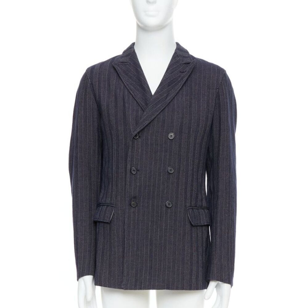 Jil Sander Cotton Striped Double Blazer